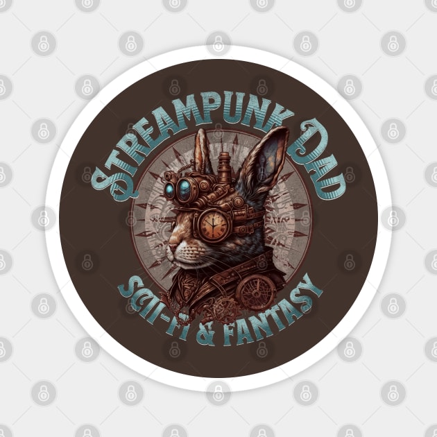 Steampunk Dad Rabbit Magnet by HolidayBug